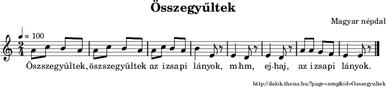 Összegyűltek - kotta